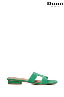 Dune London Green Loupe Smart Slider Sandals (B86830) | LEI 567