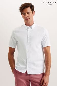 לבן - חולצת אוקספורד מובחרת בגזרה רגילה של Ted Baker דגם Aldgte (B87162) | ‏377 ‏₪