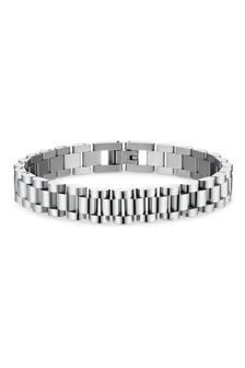 Orelia & Joe Slim Silver Tone Watch Chain Bracelet