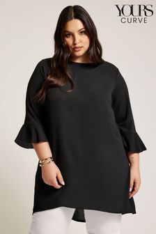 Yours Curve Black Flute Sleeve Tunic (B87279) | €46