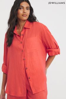 Jd Williams Orange Linen Mix Long Sleeve Shirt (B87299) | 167 LEI