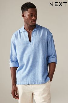 Blue and white shirt mens discount