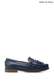 Moda in Pelle Blue Espelette Flat Boat Shoes (B87306) | kr1,026