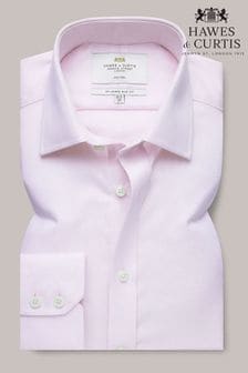 Hawes & Curtis Slim Pink  Non-Iron Pique Shirt (B87423) | 414 SAR