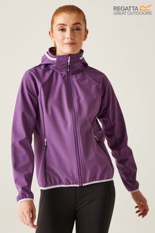 Regatta Purple Bourda Hooded Softshell Jacket (B87551) | €89