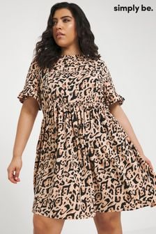Simply Be Animal Print Supersoft Smock Dress (B87561) | €37