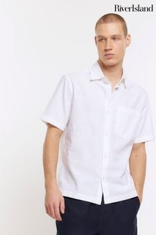 River Island White 100% Cotton Shirt (B87575) | $51