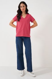 Рожеве світло - Crew Clothing Perfect V-neck Slub T-shirt (B87631) | 1 259 ₴