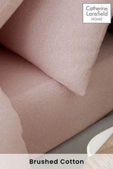 Catherine Lansfield Pink Brushed 100% Cotton Fitted Sheet (B87681) | ₪ 60 - ₪ 101