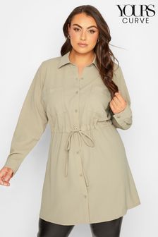 Yours Curve Natural Formal Long Sleeve Crinkle Utility Tunic (B87721) | €41