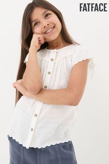 FatFace White Emily Embroidered Blouse (B87875) | $32