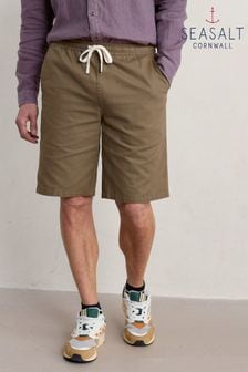 Seasalt Cornwall Brown Mens Lighterman Cotton Pique Shorts (B87900) | €95