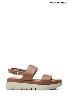 Moda in Pelle Tone Nelly Two Part Flexi Ring Hardware Wedge Sandals (B87944) | €126