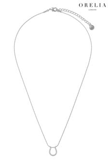 Orelia London Sterling Silver Lucky Horseshoe Pave Charm Necklace (B87960) | kr325