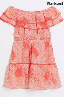 River Island Pink Girls Bardot Dress (B88246) | KRW47,000
