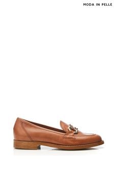 Светло-коричневый - Moda In Pelle Elsbeth Covered Snaffle Smart Loafers (B88436) | €105
