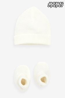 Mamas & Papas 2 Piece Fine Knit Hat & Booties Set (B88667) | €23