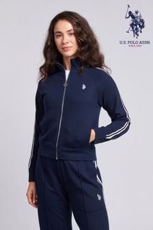 U.S. Polo Assn. Womens Blue Stripe Trim Zip Through Tracksuit Top (B88964) | KRW138,800
