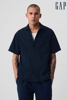 Gap Blue Denim Short Sleeve Oxford Shirt (B89026) | kr454