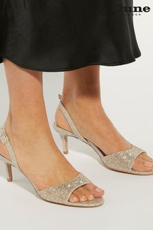 Dune London Silver Madelines Sparkle Hotfix Sandals (B89133) | $137
