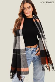 Accessorize Blue Seville Check Blanket Scarf (B89151) | LEI 143