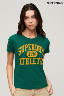 SUPERDRY Green SUPERDRY Varsity Flocked Fitted T-Shirt (B89232) | kr440