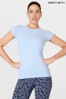 Sweaty Betty Breeze Blue Athlete Seamless Workout T-Shirt (B89240) | €71