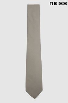 Reiss Light Sage Ceremony Textured Tie with Silk (B89241) | OMR36