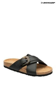 Dunlop Black Flat Mules Sandals (B89250) | kr389