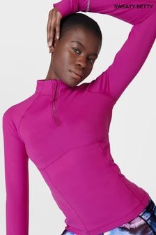 Sweaty Betty Magenta Fusion Purple Pro Run Half Zip Sweat Top (B89337) | 300 zł