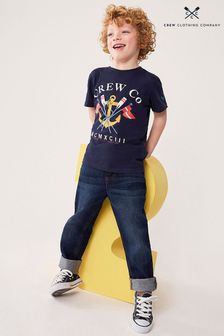 Crew Clothing Company ブルー コットン クラシック Tシャツ (B89396) | ￥3,170 - ￥3,880