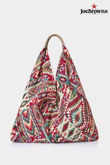 Joe Browns Tapestry Carpet Bag with Leather Handles