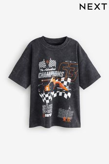 Black Racing Car - Relaxed Fit Short Sleeve Graphic 100% Cotton T-shirt (3-16yrs) (B89595) | NT$440 - NT$580