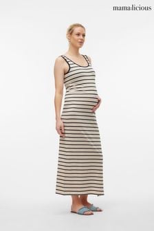 Mamalicious White Stripe Maxi Dress (B89645) | AED177
