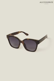 Accessorize Purple Plait Tortoiseshell Cat Eye Sunglasses