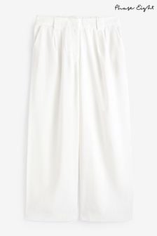 Phase Eight White Petite Tyla Wide Leg Trousers (B89782) | ₪ 448