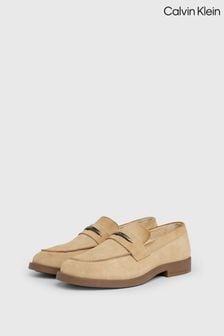 Calvin Klein Brown Moccasin Suede Loafers (B89804) | $270