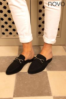Novo Black Regular Fit Eleanora Backless Loafer Mules (B89902) | AED189