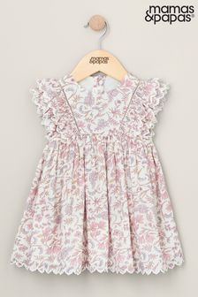 Mamas & Papas Pink Frill Floral Print Dress (B89947) | kr530