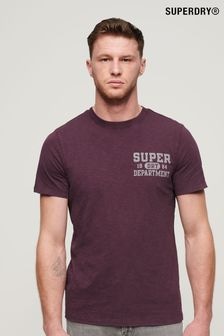 Superdry Purple 100% Cotton Athletic College Graphic T-Shirt (B90010) | $51