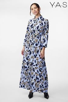 Y.A.S Blue Maxi Shirt Dress (B90015) | kr844