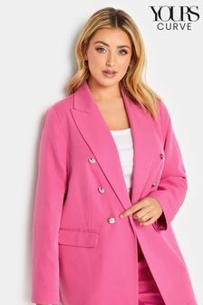 Yours Curve Pink Military Tailored Blazer (B90020) | ₪ 171