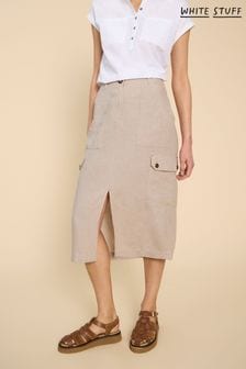 White Stuff Natural Arabella Linen Blend Skirt (B90094) | SGD 141