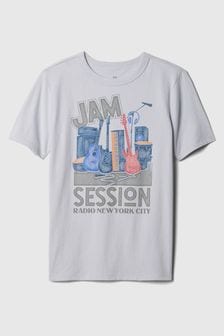 Gap Grey Band Graphic Short Sleeve Crew Neck T-Shirt (4-13yrs) (B90102) | €11.50