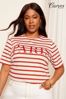 Curves Like These White Short Sleeve Graphic T-Shirt (B90158) | kr480