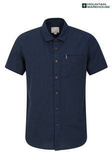 Mountain Warehouse Blue Mens Coconut Slub Texture Cotton Shirt (B90178) | €36