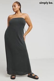 Simply Be Grey Acid Wash Bandeau Maxi Dress (B90622) | $55