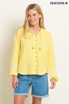 Brakeburn Yellow Jessie Embroidered Blouse (B90675) | kr649