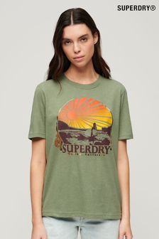 Superdry Green Travel Souvenir Relaxed T-Shirt (B90680) | AED150