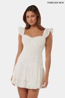 Forever New White Skye Corset Mini Dress (B90844) | kr1,428